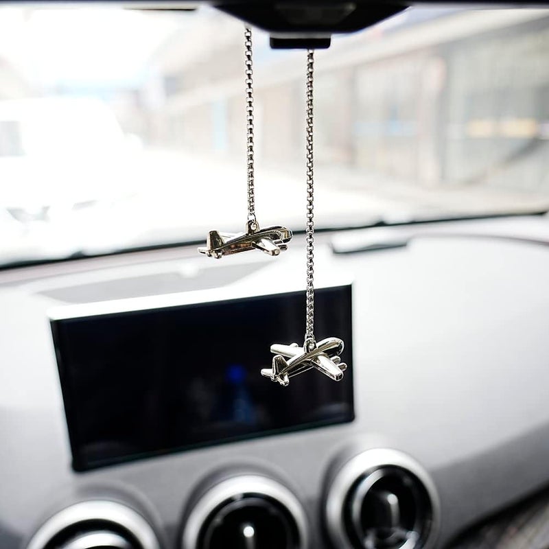 AMIORO Creative Airplane Car Rear View Mirrors Interior Accessories Aircraft Ornament Car Decor - Image 2